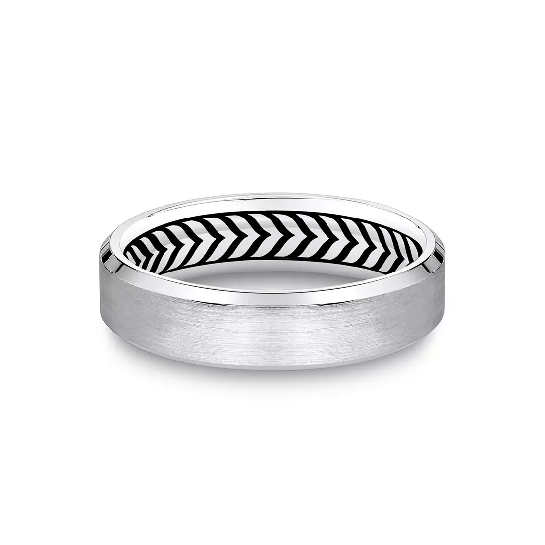 White Gold Shell Apex Brushed Men's Band - Uriah
