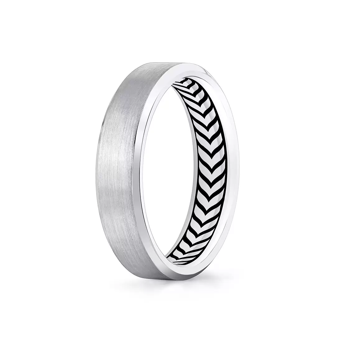 White Gold Shell Apex Brushed Men's Band - Uriah