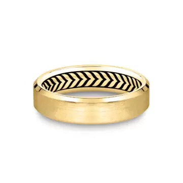 White Gold Shell Apex Brushed Men’s Band - Uriah