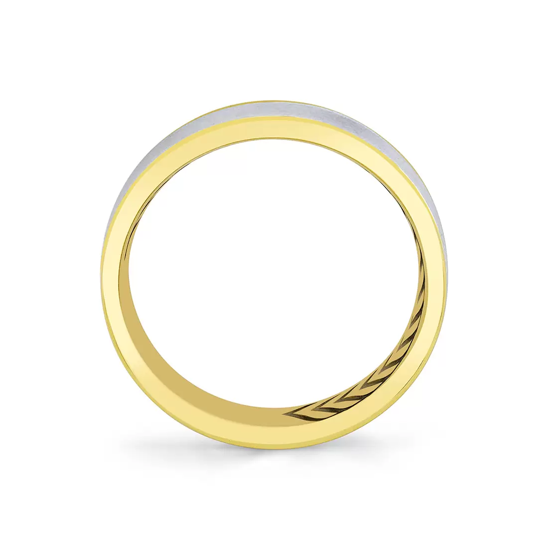 Yellow Gold Shell Apex Two Tone Brushed Men's Band - Julian