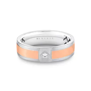 Yellow Gold Shell Ascend Two Tone Brushed Men’s Band - Finn