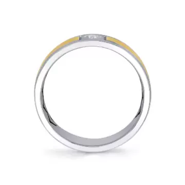 Yellow Gold Shell Ascend Two Tone Brushed Men’s Band - Finn