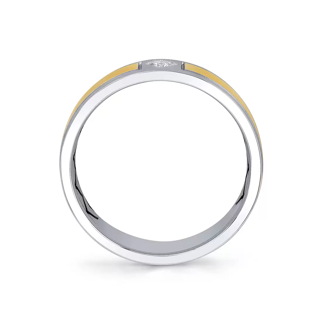 Yellow Gold Shell Ascend Two Tone Brushed Men's Band - Finn