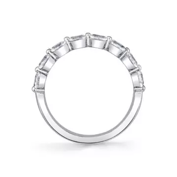 White Gold Oval Cut Shared Prong Wedding Ring