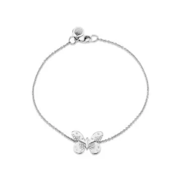 Yellow Gold Shell Héritage Diamond Butterfly Chain Bracelet