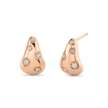 Yellow Gold Auravie Shell Shape Diamond Earrings
