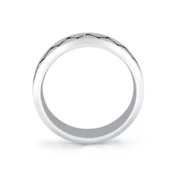 White Gold Shell Ascend Brushed Men’s Band - Upton