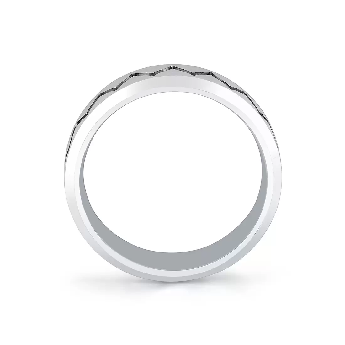 White Gold Shell Ascend Brushed Men's Band - Upton