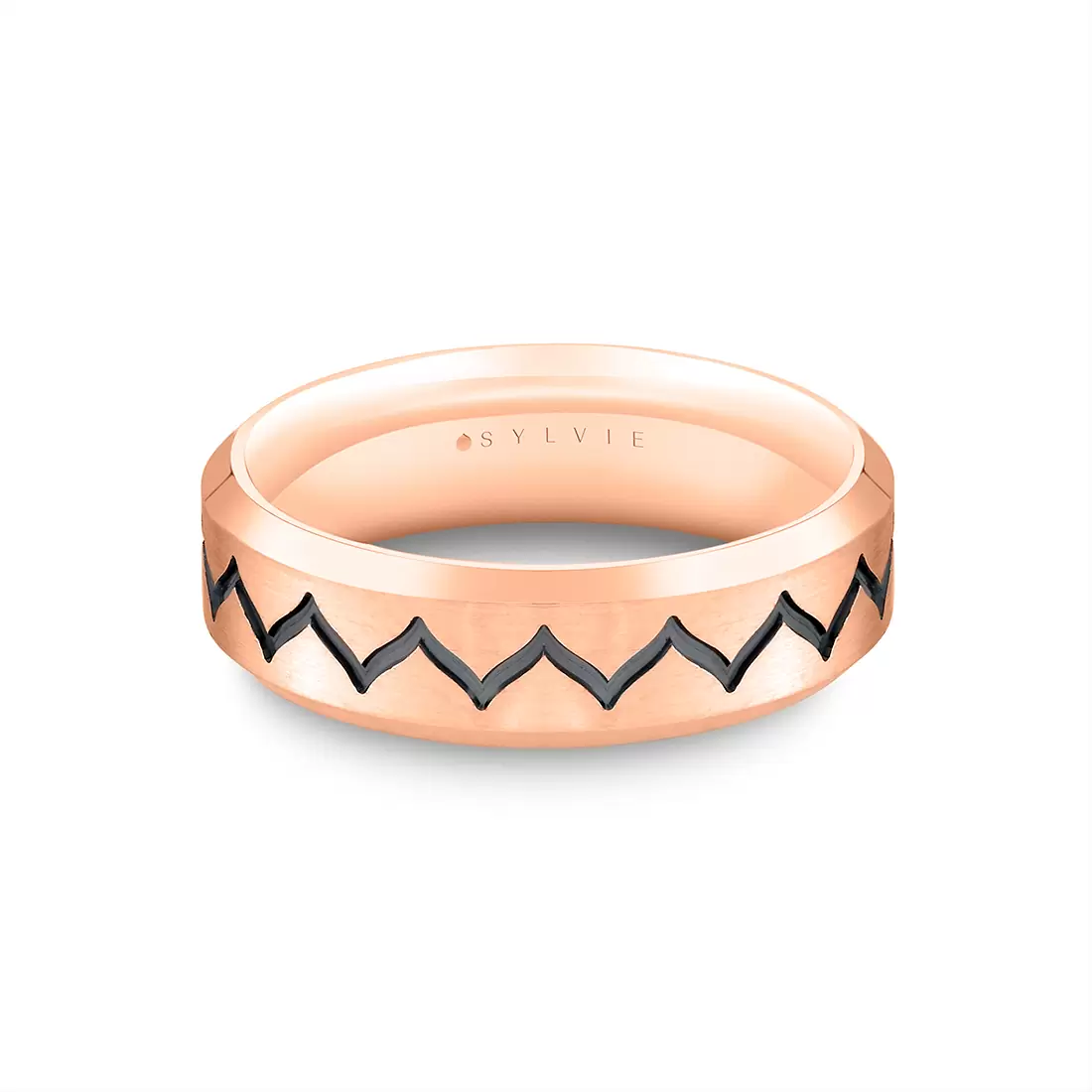 White Gold Shell Ascend Brushed Men's Band - Upton