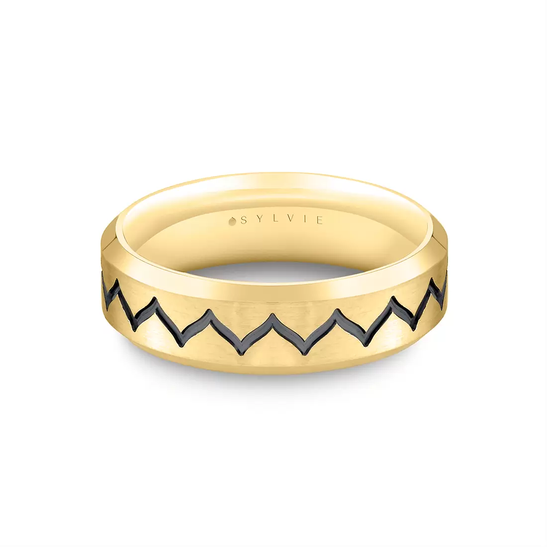 White Gold Shell Ascend Brushed Men's Band - Upton