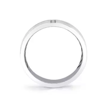 White Gold Shell Apex Brushed Diamond Men’s Band - Knox