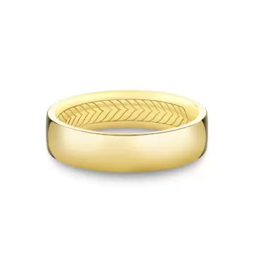 Yellow Gold Shell Apex Polished Men’s Band - Tate