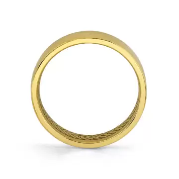 Yellow Gold Shell Apex Polished Men’s Band - Tate