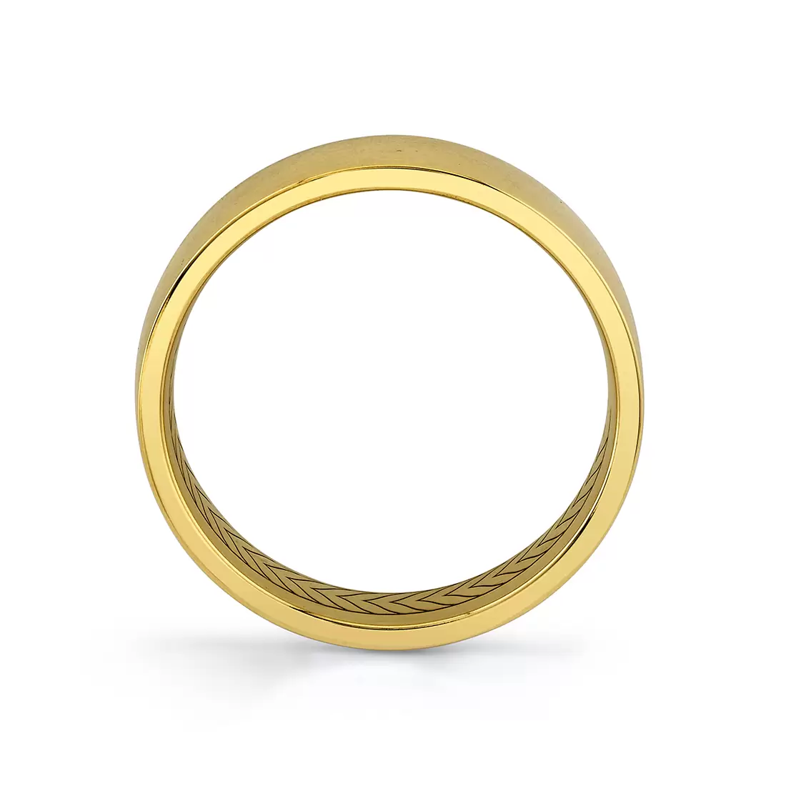 Yellow Gold Shell Apex Polished Men's Band - Tate