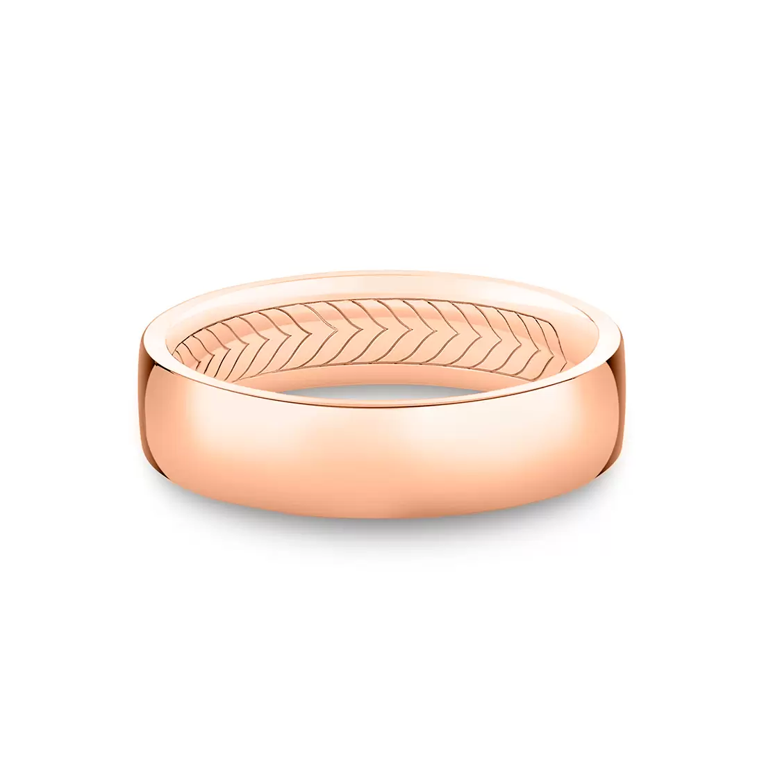 Yellow Gold Shell Apex Polished Men's Band - Tate