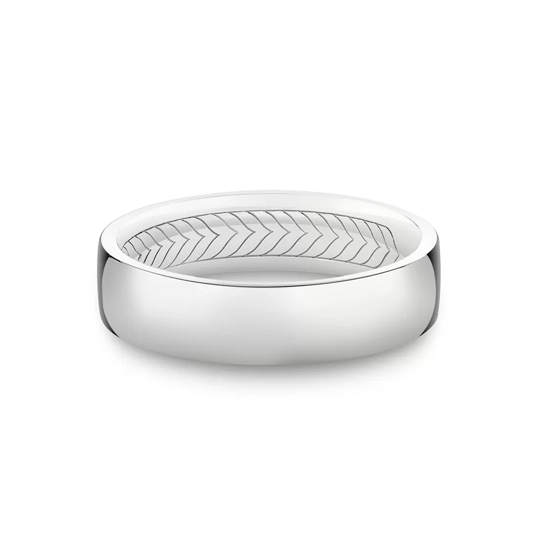 Yellow Gold Shell Apex Polished Men's Band - Tate