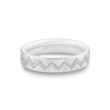 White Gold/Yellow Gold Shell Ascend Two Tone Summit Men’s Band - Xander
