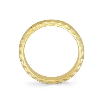 Yellow Gold Fluted Shell Brushed Men’s Band - Vaughn