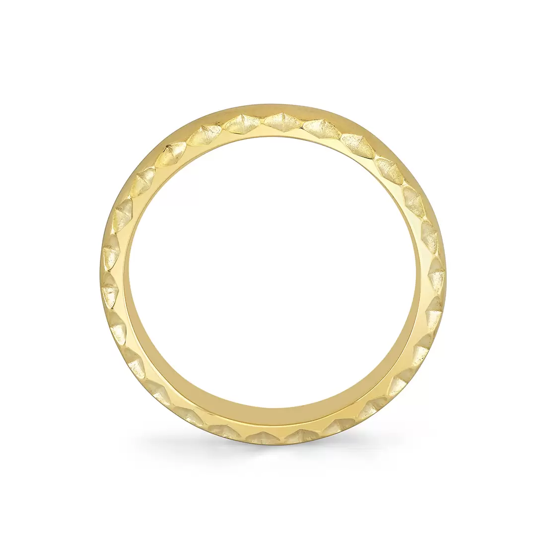 Yellow Gold Fluted Shell Brushed Men's Band - Vaughn