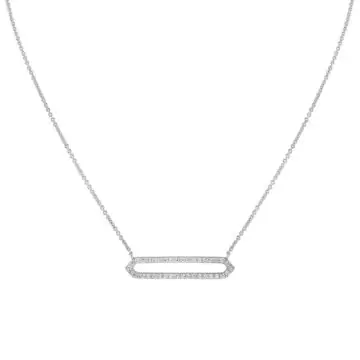 Yellow Gold Shell Héritage Shell Tip Open Bar Diamond Necklace