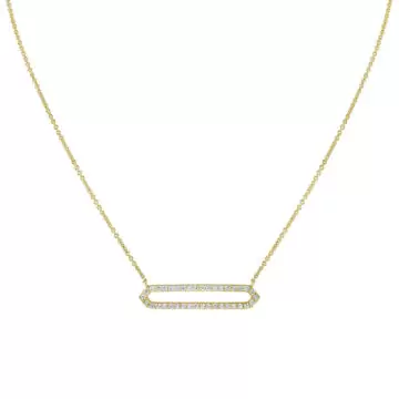 Yellow Gold Shell Héritage Shell Tip Open Bar Diamond Necklace