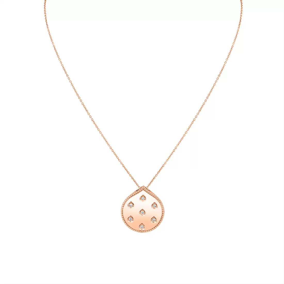 Yellow Gold Shell Héritage Shell Spaced Diamond Pendant