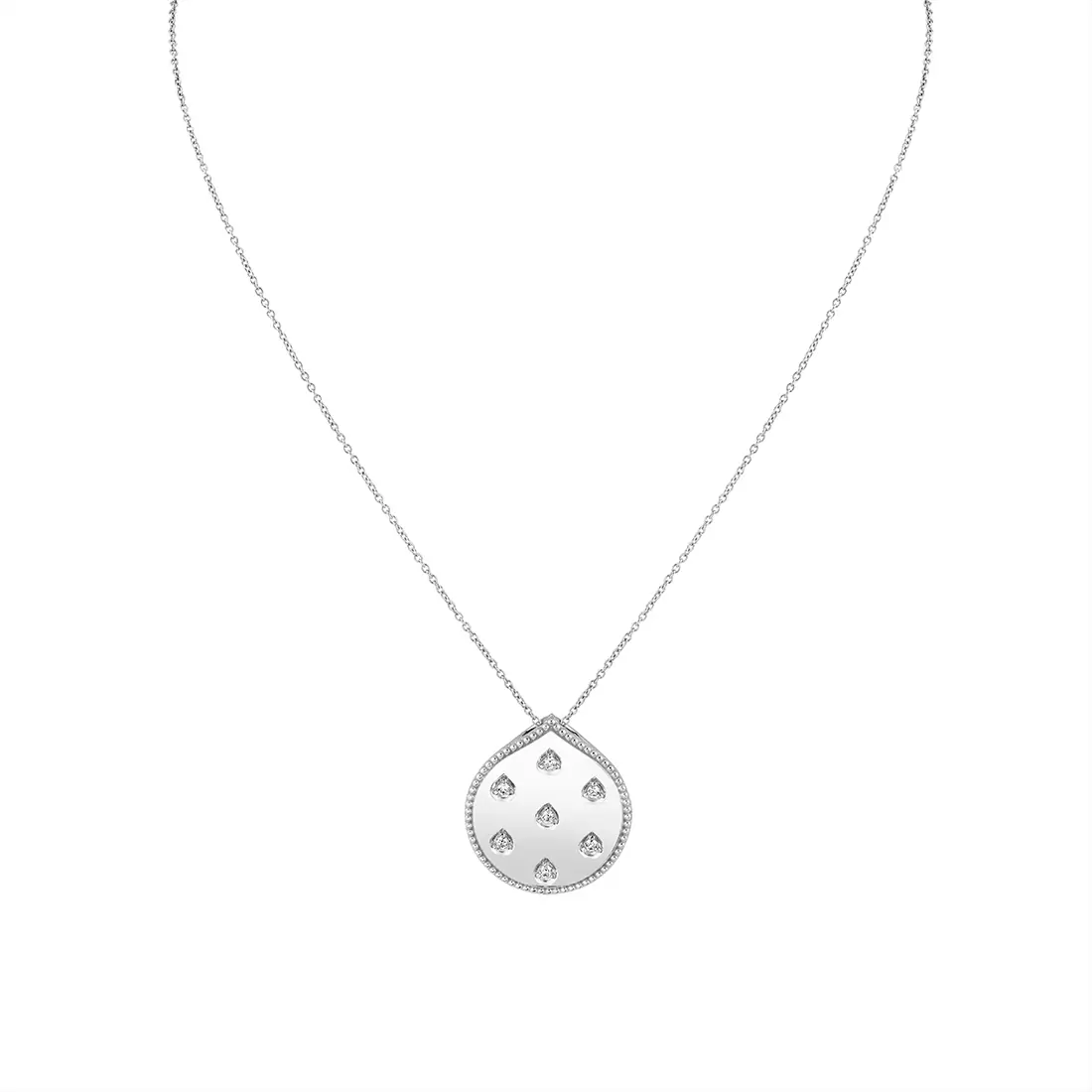 Yellow Gold Shell Héritage Shell Spaced Diamond Pendant
