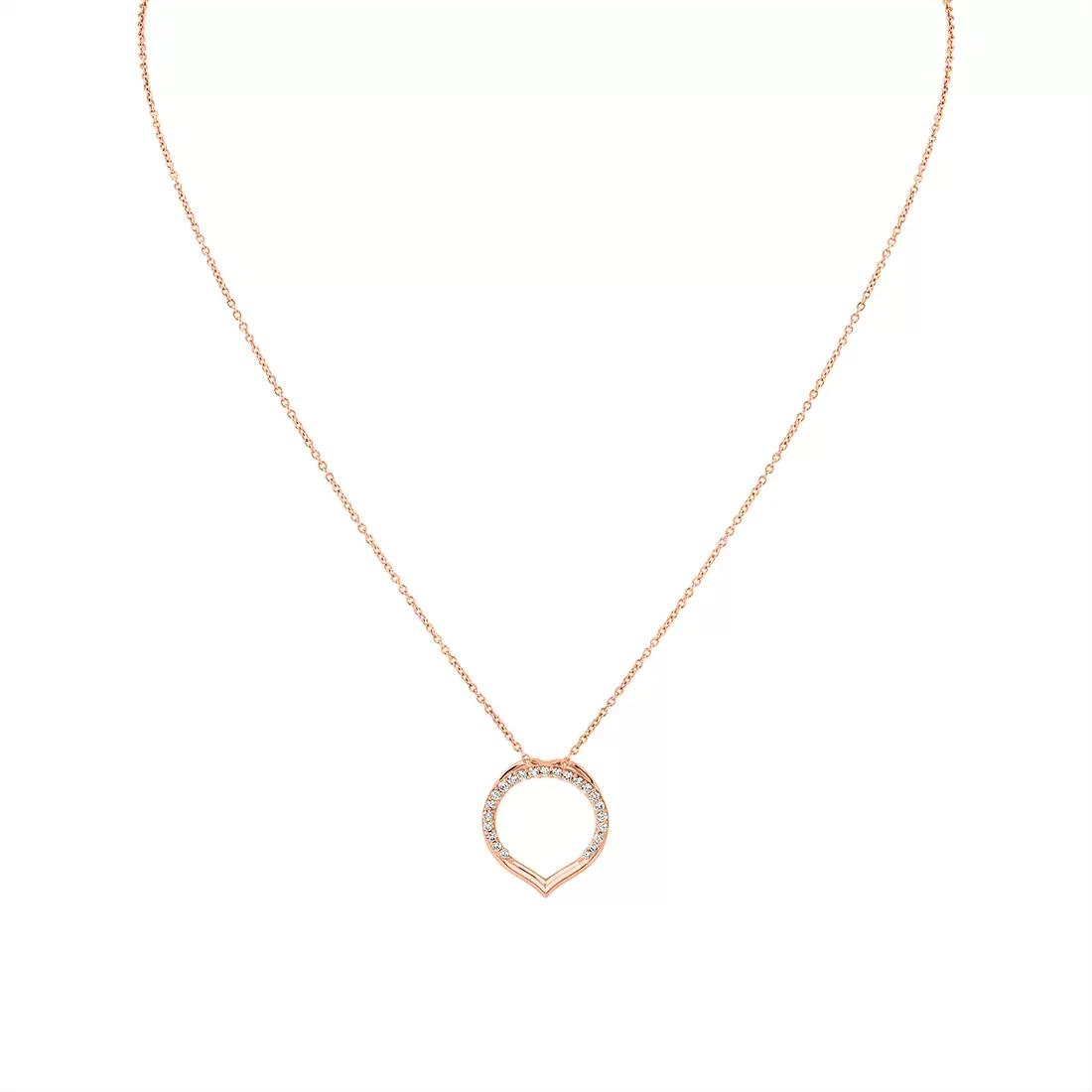 Yellow Gold Shell Héritage Diamond Pendant