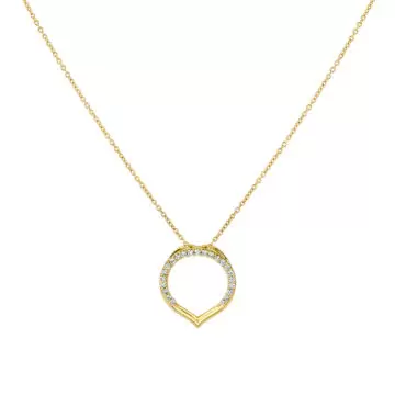 Yellow Gold Shell Héritage Diamond Pendant