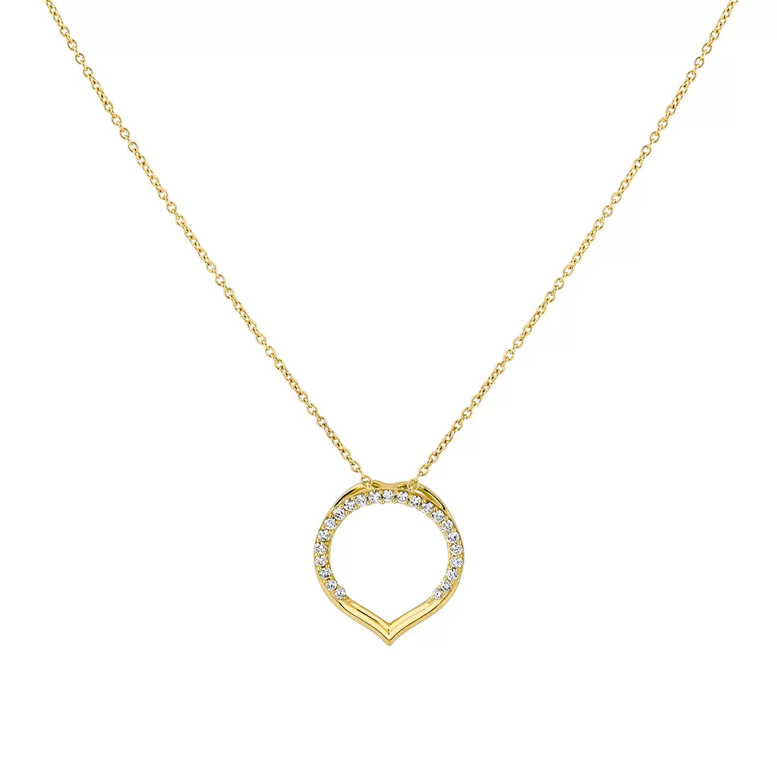 Yellow Gold Shell Héritage Diamond Pendant