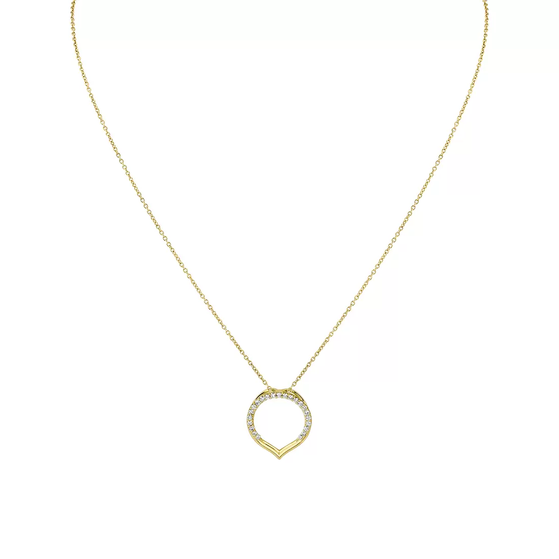 Yellow Gold Shell Héritage Diamond Pendant