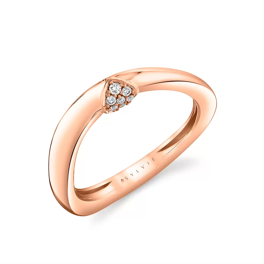 Yellow Gold Auravie Curved Diamond Ring