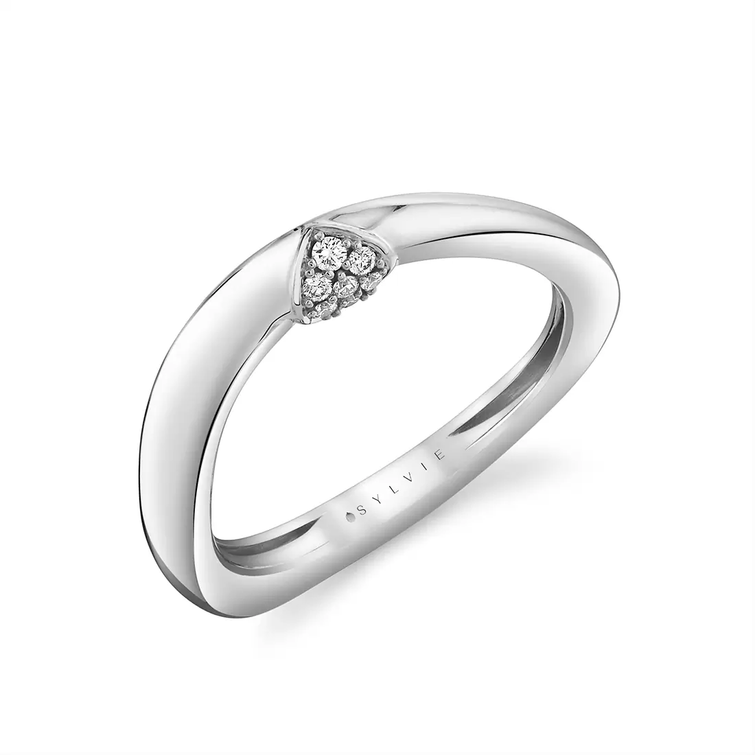 Yellow Gold Auravie Curved Diamond Ring