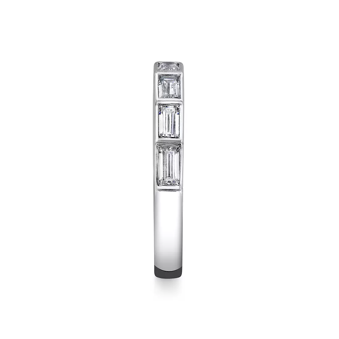 White Gold Baguette Bezel Wedding Ring