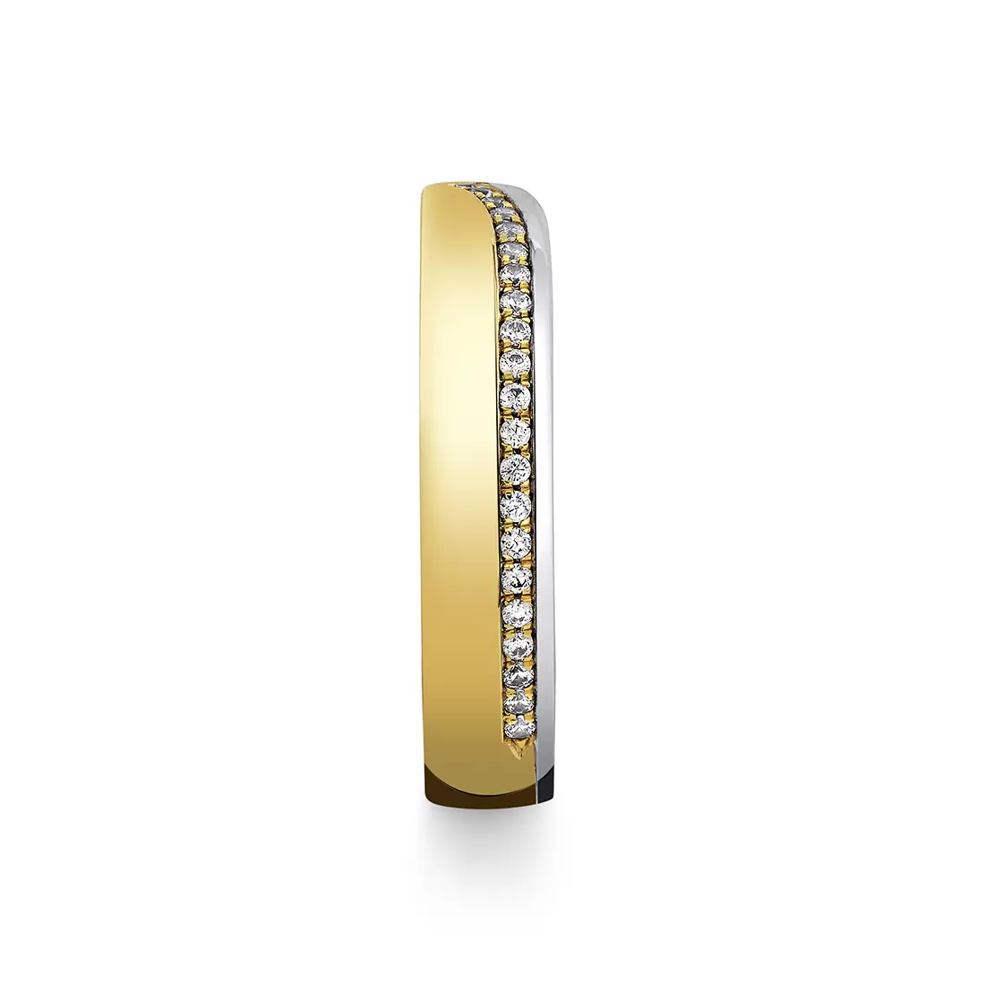White Gold/Yellow Gold Iconelle Shell Tip Two Tone Wedding Ring