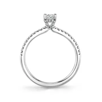 White Gold Round Cut Classic Hidden Halo Engagement Ring - Blythe