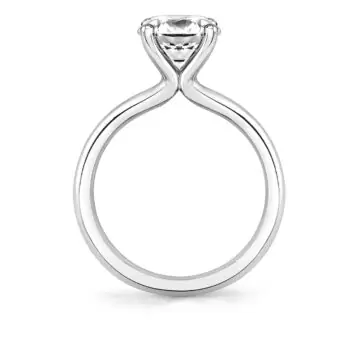 White Gold Round Cut Solitaire Engagement Ring - Ame
