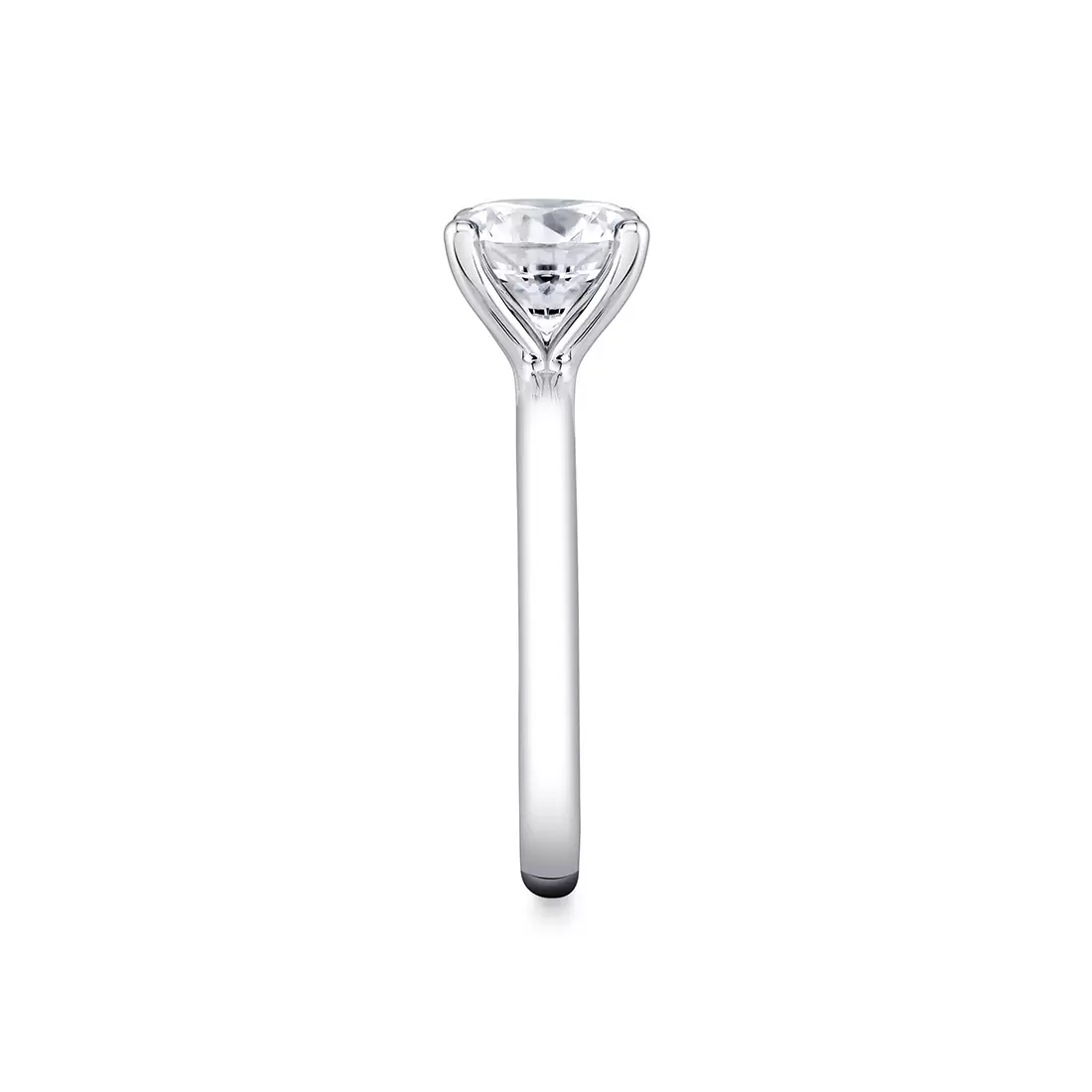 White Gold Round Cut Solitaire Engagement Ring - Ame