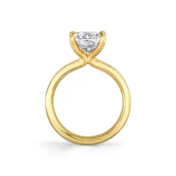 Yellow Gold Radiant Cut Flat Edge Solitaire Engagement Ring - Vesta
