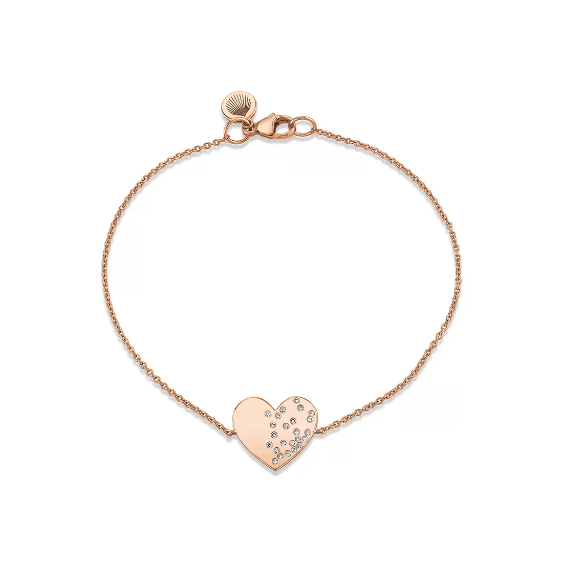 Yellow Gold Éternelle Scattered Diamond Heart Bracelet