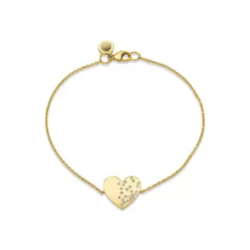 Yellow Gold Éternelle Scattered Diamond Heart Bracelet