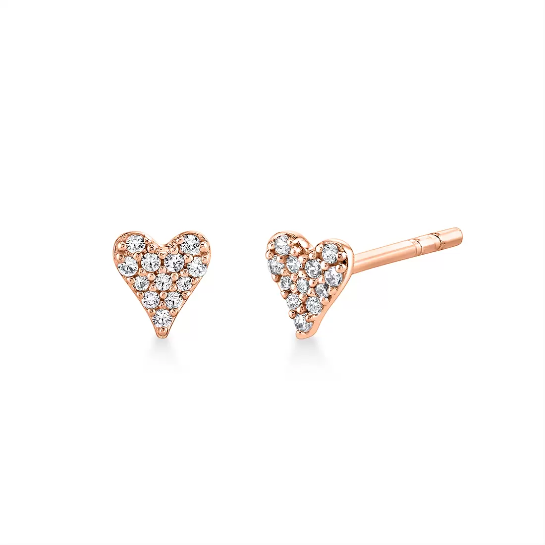 Yellow Gold Éternelle Diamond Heart Stud Earrings