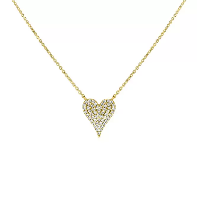 yellow gold diamond heart necklace crop