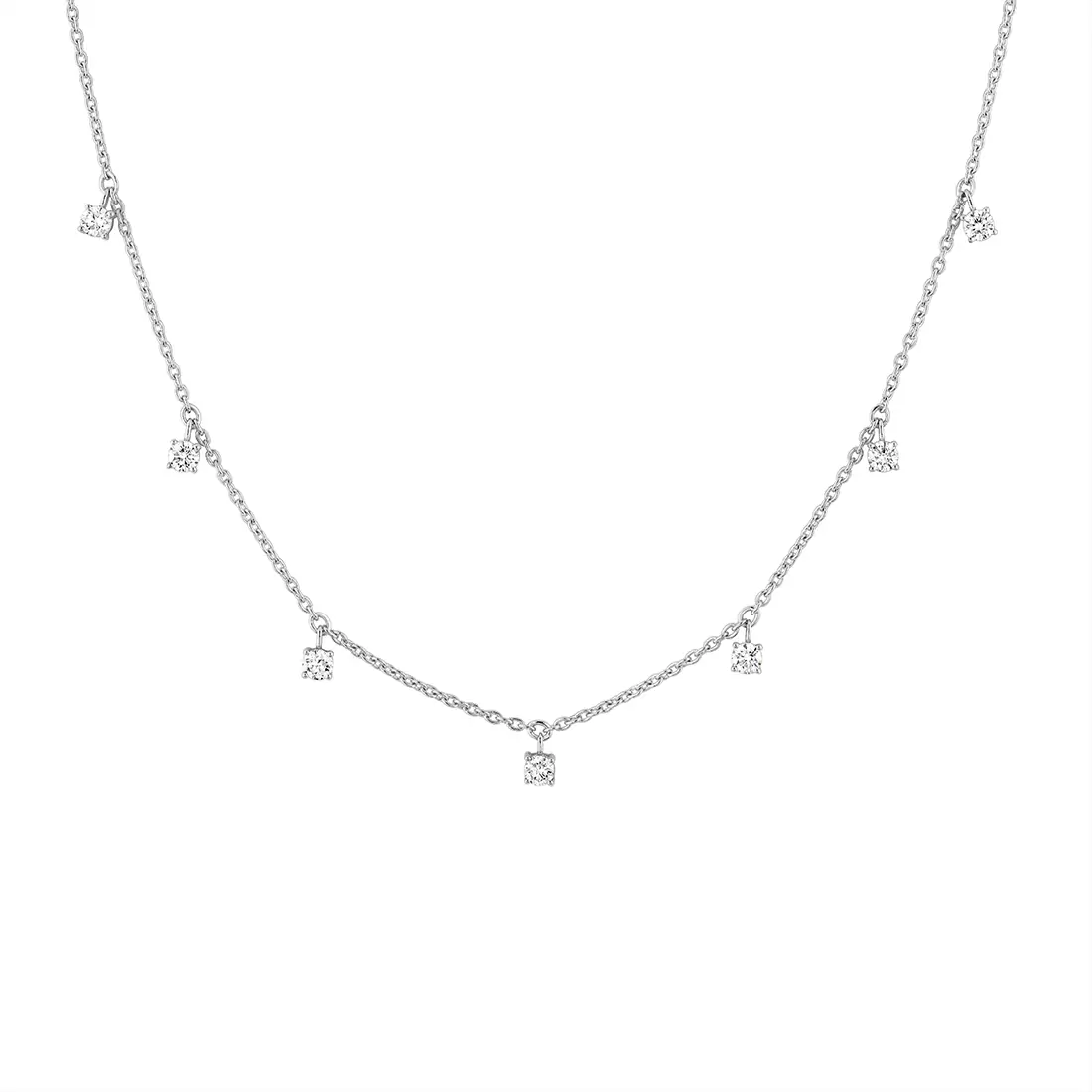Yellow Gold Éternelle Floating Round Diamond Necklace
