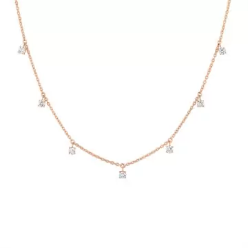Yellow Gold Éternelle Floating Round Diamond Necklace