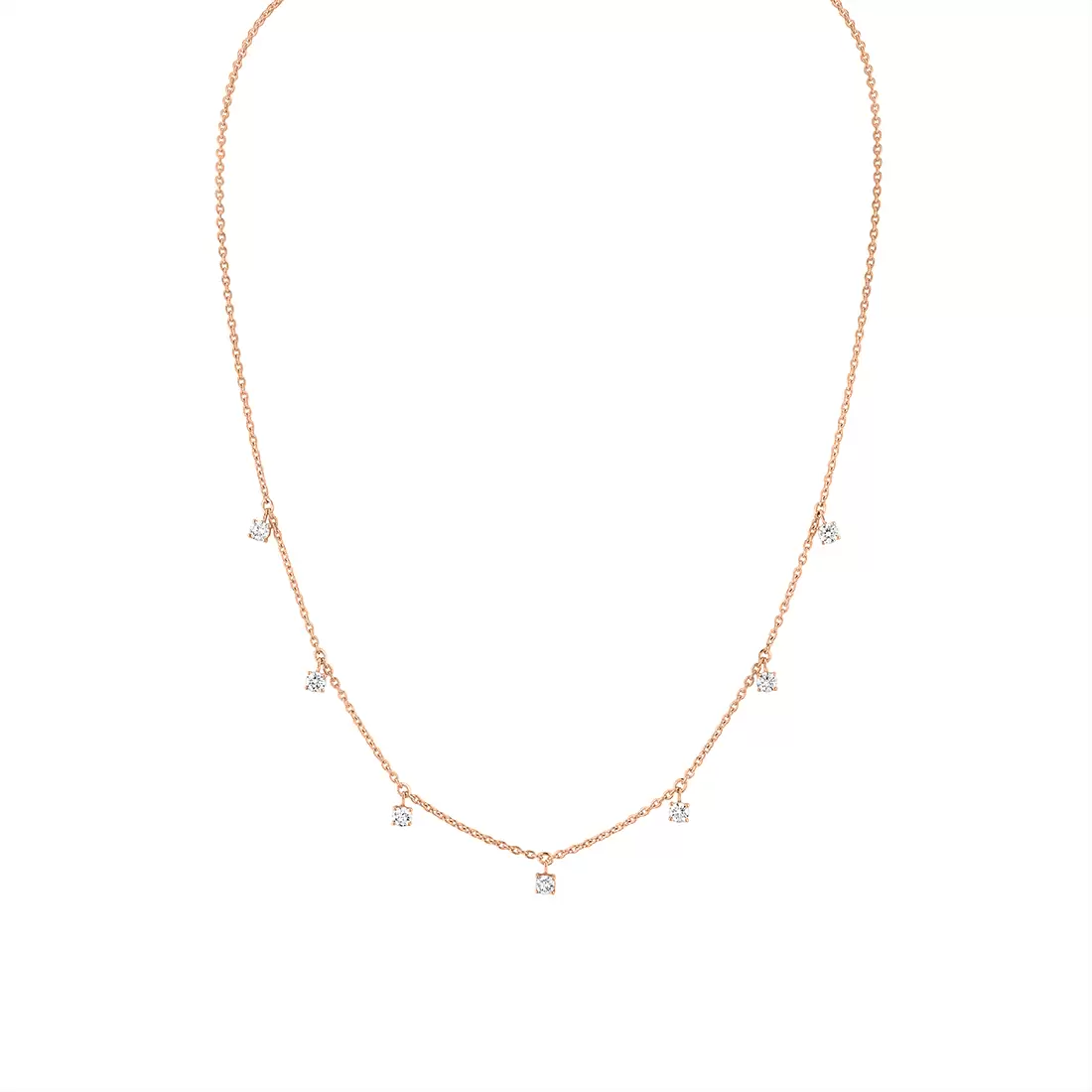 Yellow Gold Éternelle Floating Round Diamond Necklace