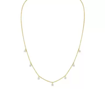 Yellow Gold Éternelle Floating Round Diamond Necklace