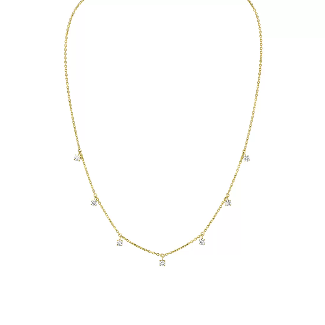 Yellow Gold Éternelle Floating Round Diamond Necklace