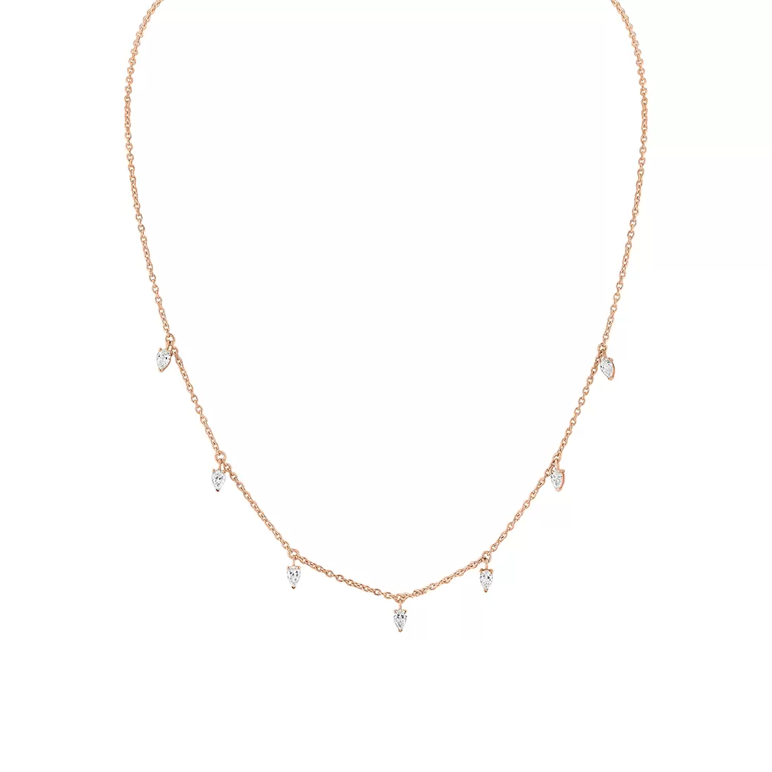 Yellow Gold Éternelle Floating Pear Diamond Necklace