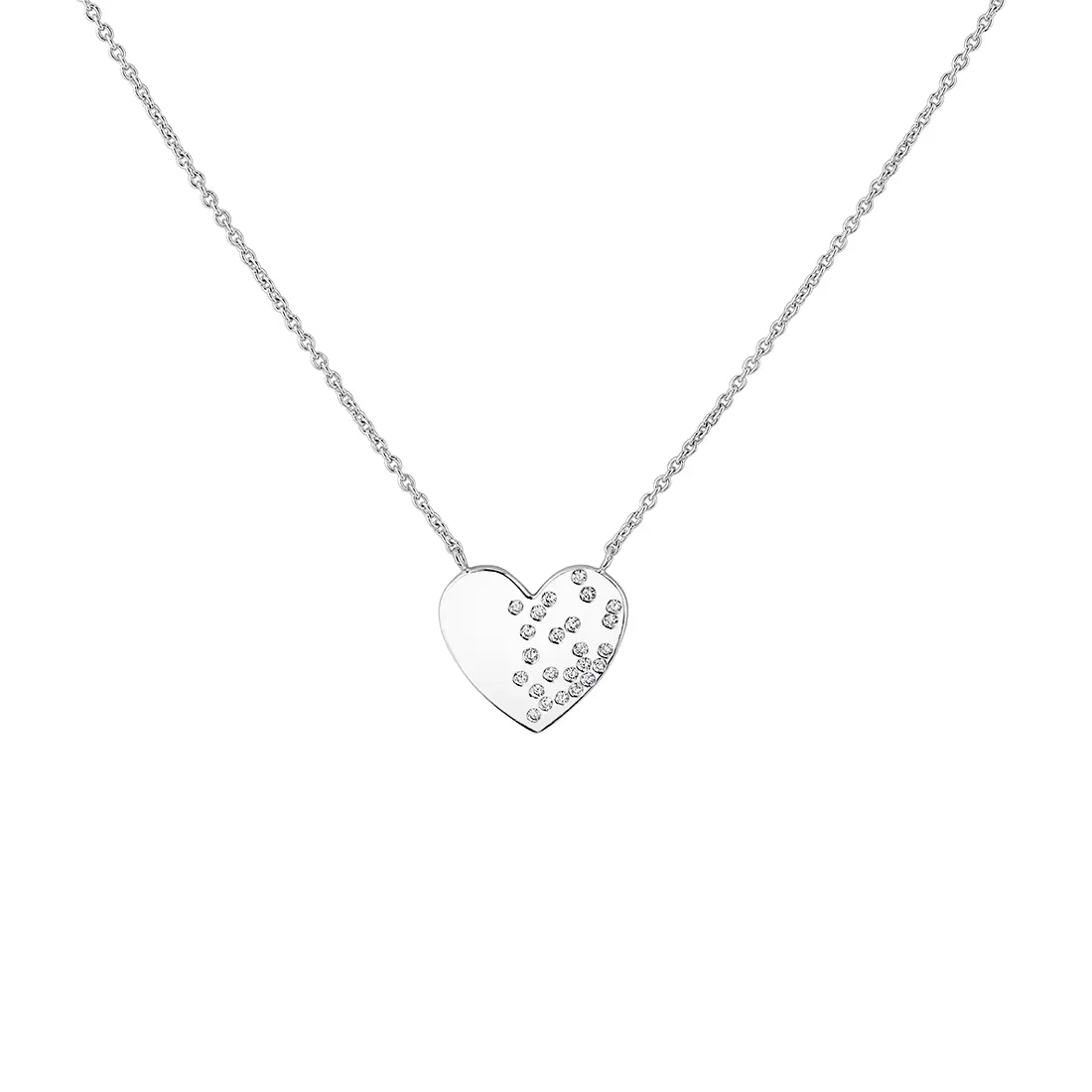 Yellow Gold Éternelle Scattered Diamond Heart Necklace